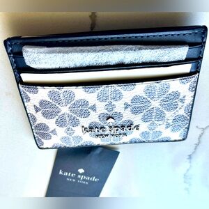 kate spade leather Spade flower Card holder double sided NWT